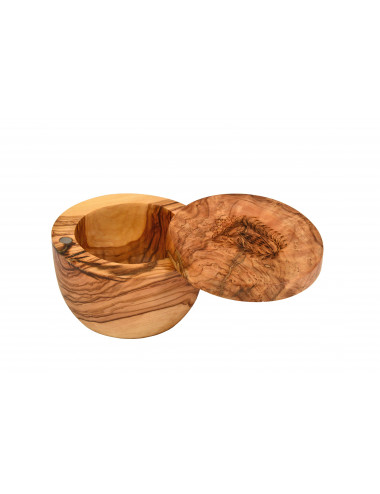 Boite à sel en bois d'olivier